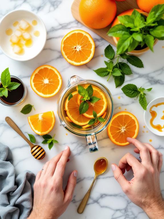 add orange and mint