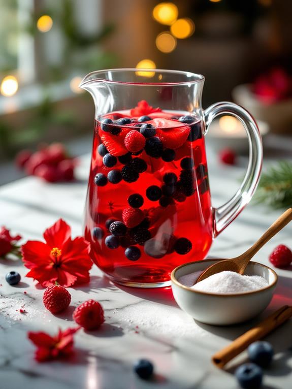 berry hibiscus tea infusion