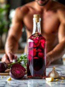 garlic infused beetroot olive oil