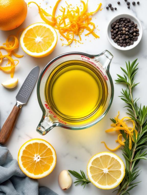 mix oil with zest