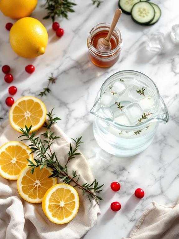 pour water over ingredients