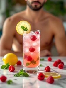 sparkling raspberry lemonade drink