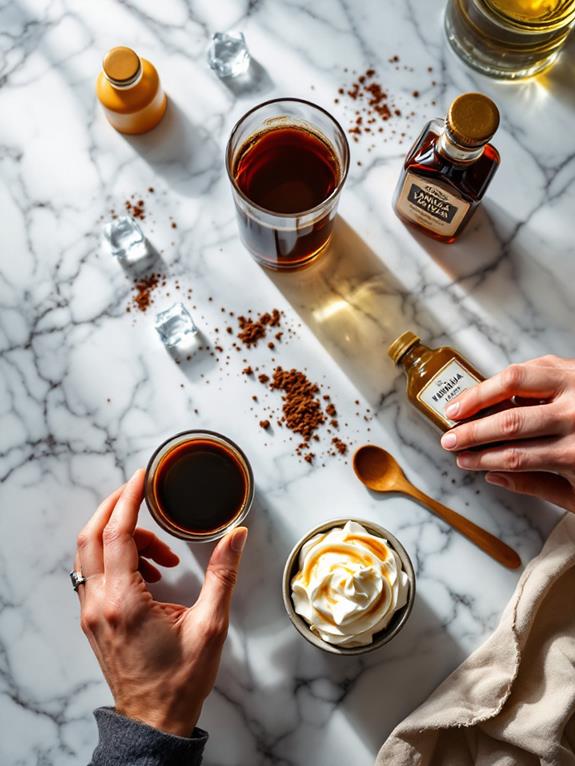 add vanilla syrup drizzle