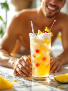 coconut pineapple sloth beverage