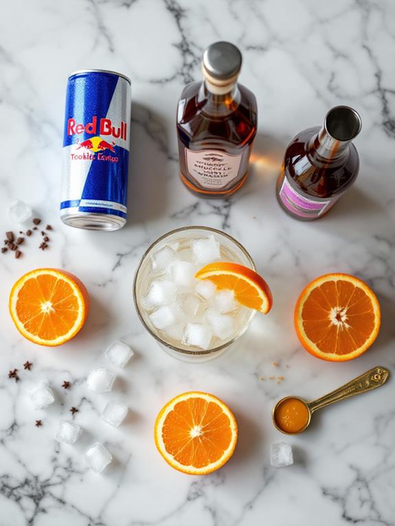 combine chocolate liqueur juice
