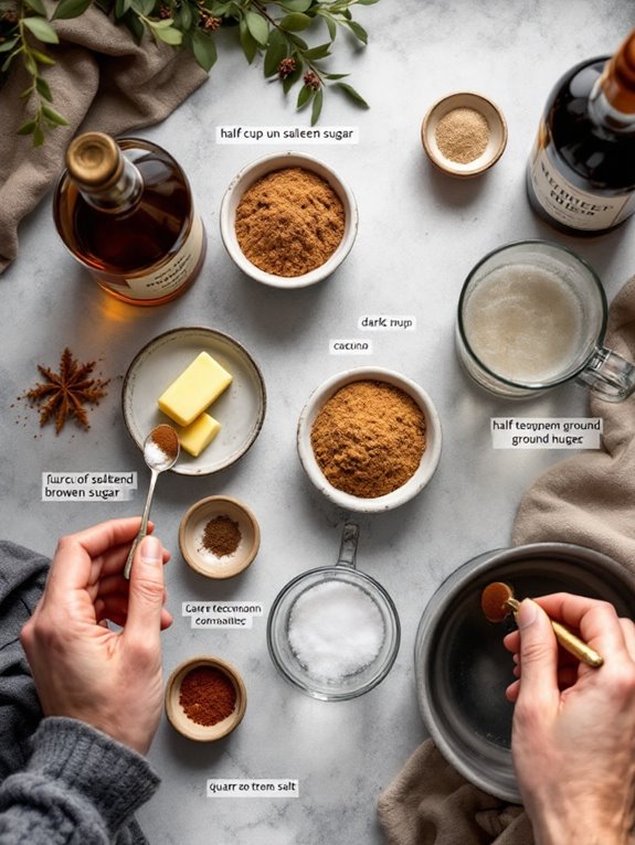 gradually add dark rum