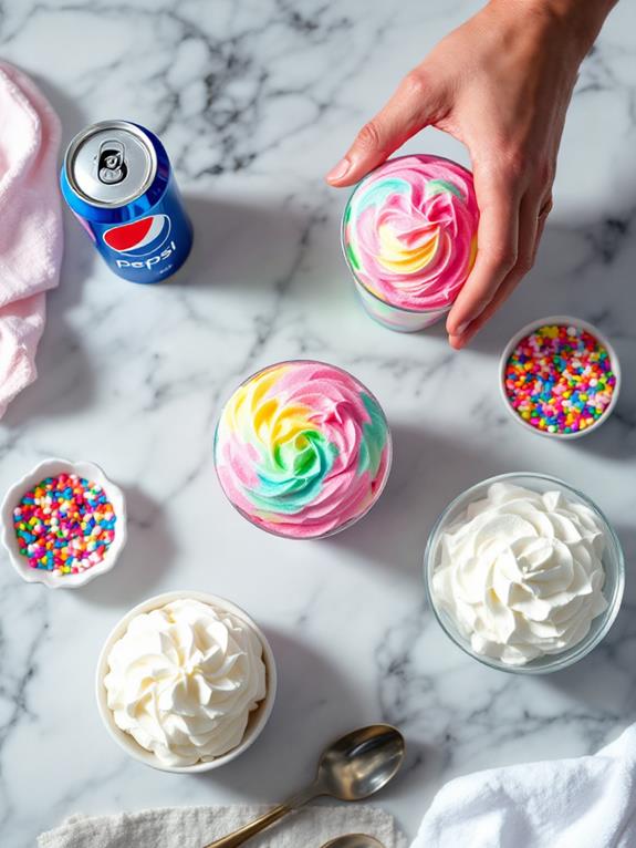 pour pepsi slowly chilled