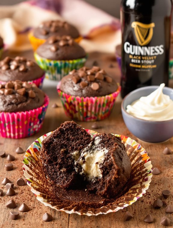 rich chocolatey beer muffins