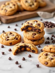 rolo filled chocolate chip cookies
