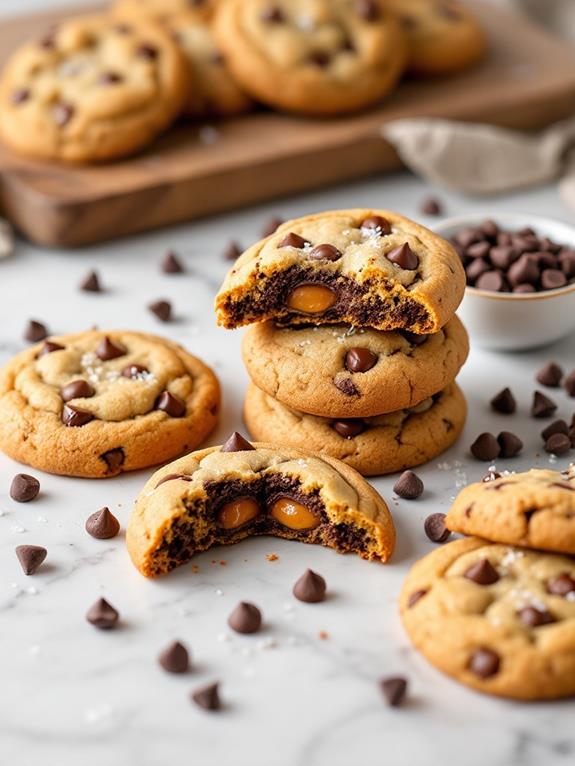 rolo filled chocolate chip cookies