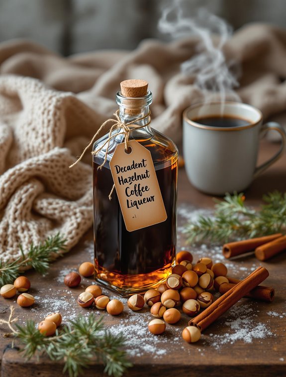sipping hazelnut coffee liqueur