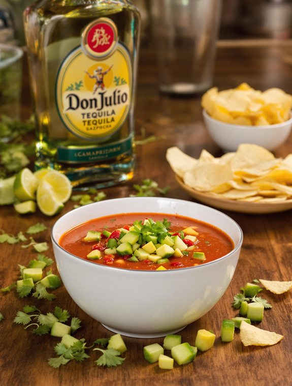 tequila infused chilled soup