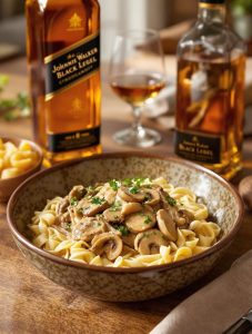 whiskey infused beef stroganoff recipe