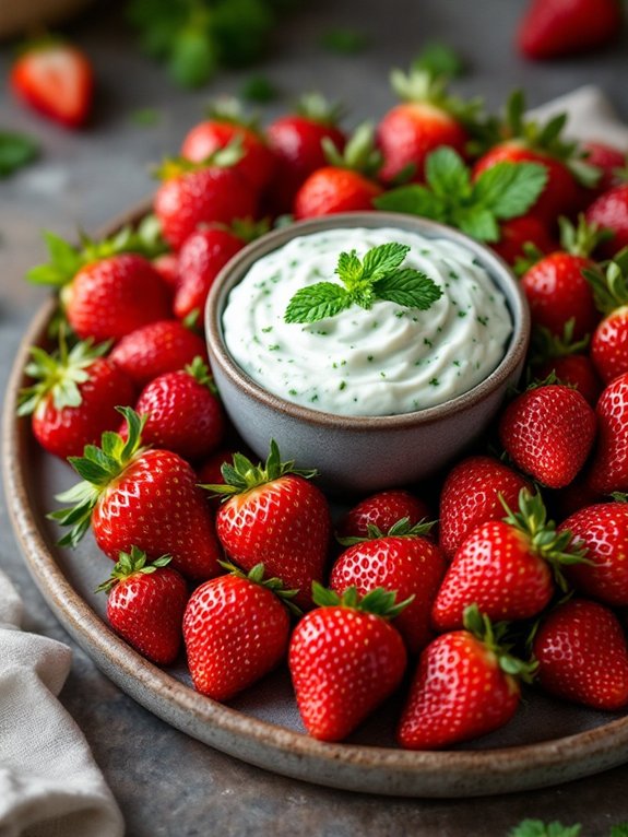 arrange strawberries on platter