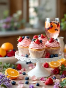 berry sangria sparkler cupcakes