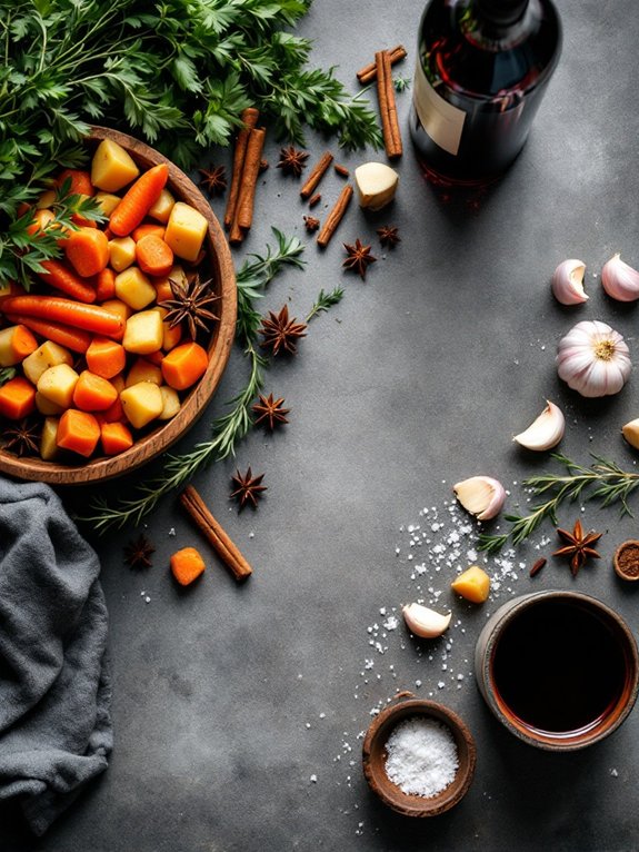 combine broth and wine