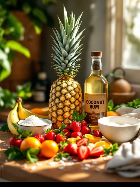 combine coconut rum mixture