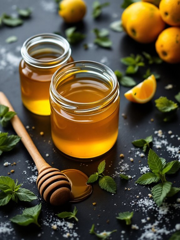 gently warm honey saucepan