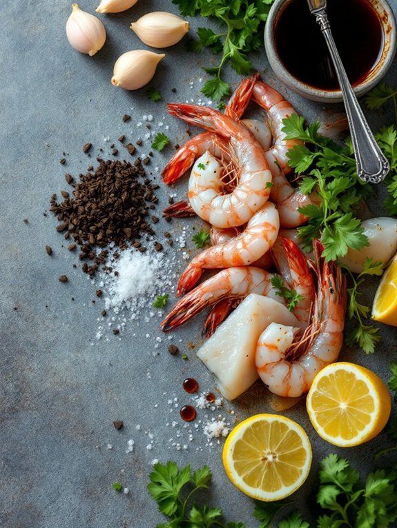 grill seafood until done
