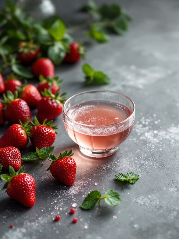 layer strawberries in dishes