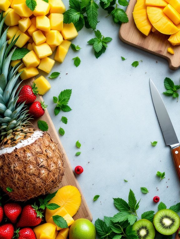 mix chopped fresh fruits