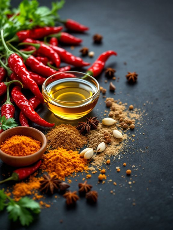 mix oil with spices