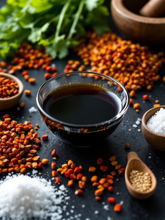 pour soy sauce generously