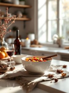 romantic stew and wine