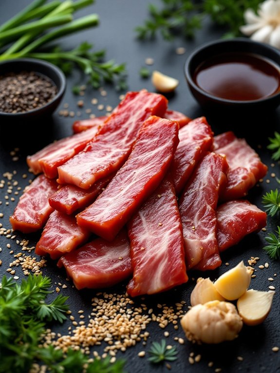 slice pork into strips
