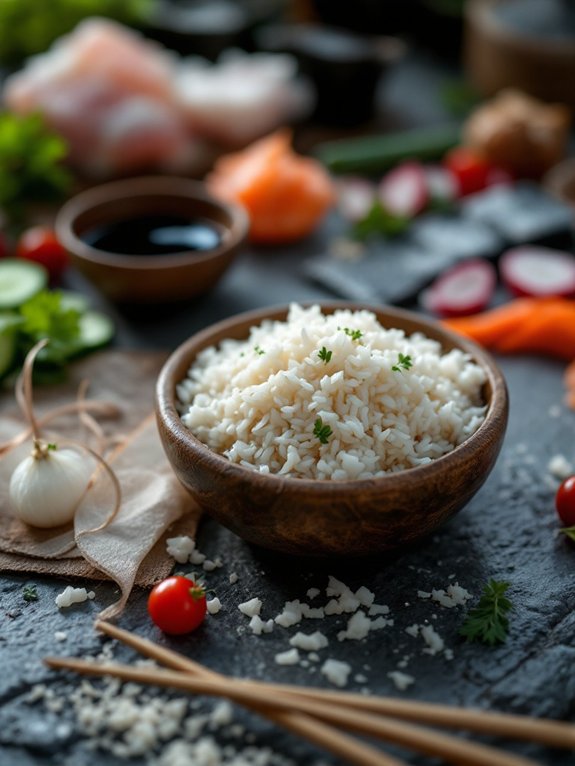 spread rice on nori