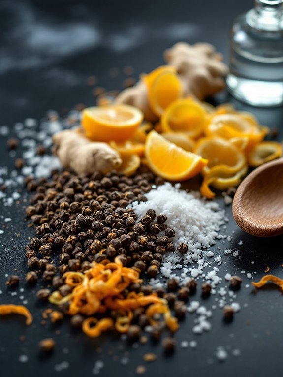 toast peppercorns for aroma