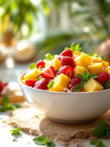 tropical coconut fruit salad