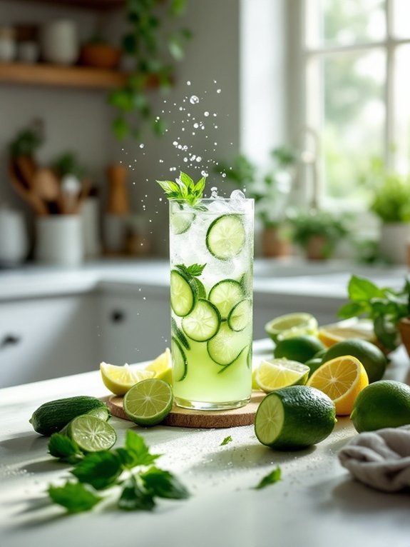 refreshing cucumber lime drink