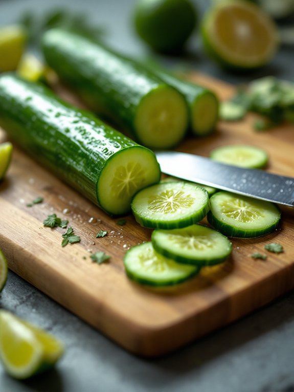 wash and chop cucumber